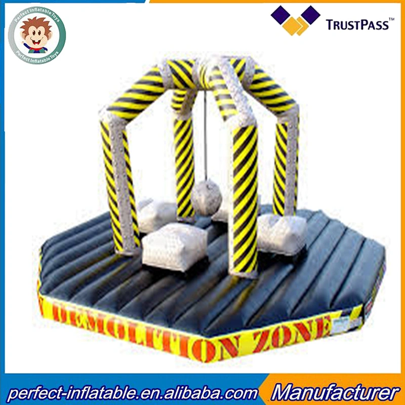 Exciting inflatable wipe out inflatable wrecking ball sport game for cheap sales
