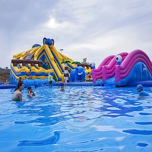 2019 Outdoor Commercial  Water Slide Inflatable Pool For Kids Game