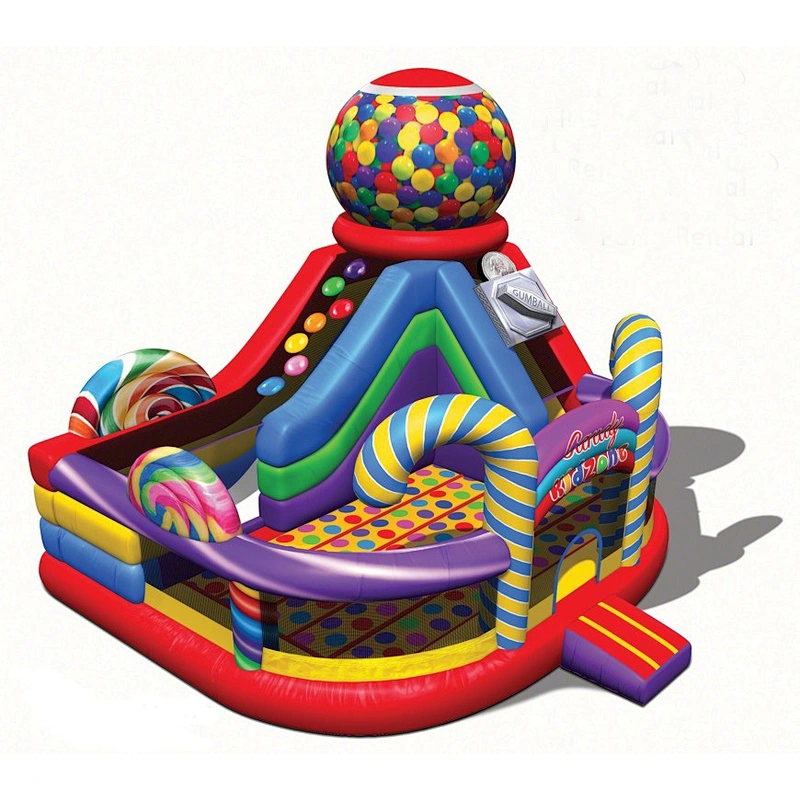 sweet candy inflatable jumping bed for kids commercial bounce house casle for rental