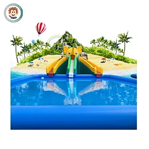 Fashion PVC Tarpaulin Custom High Quality Inflatable Water Slides And Pool For Sale