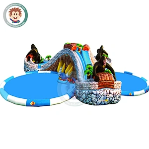 2019 Hot sale Blue giant inflatable water pool slide for kids and adults