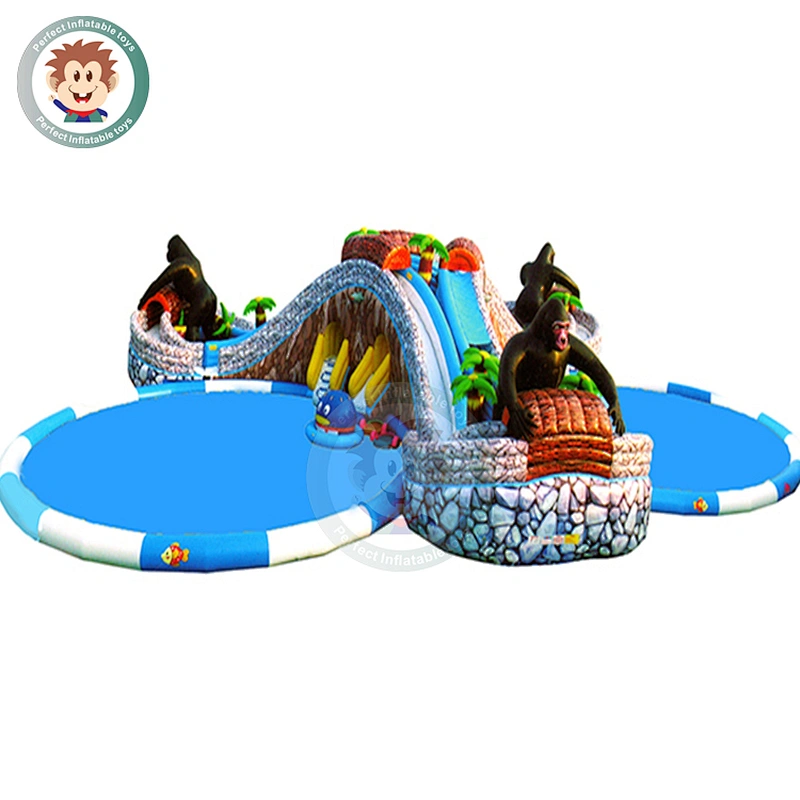 2019 Hot sale Blue giant inflatable water pool slide for kids and adults