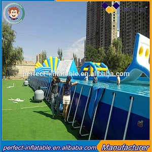 Giant Rectangular Metal Frame Pool Steel frame Swimming pools for inflatable water park