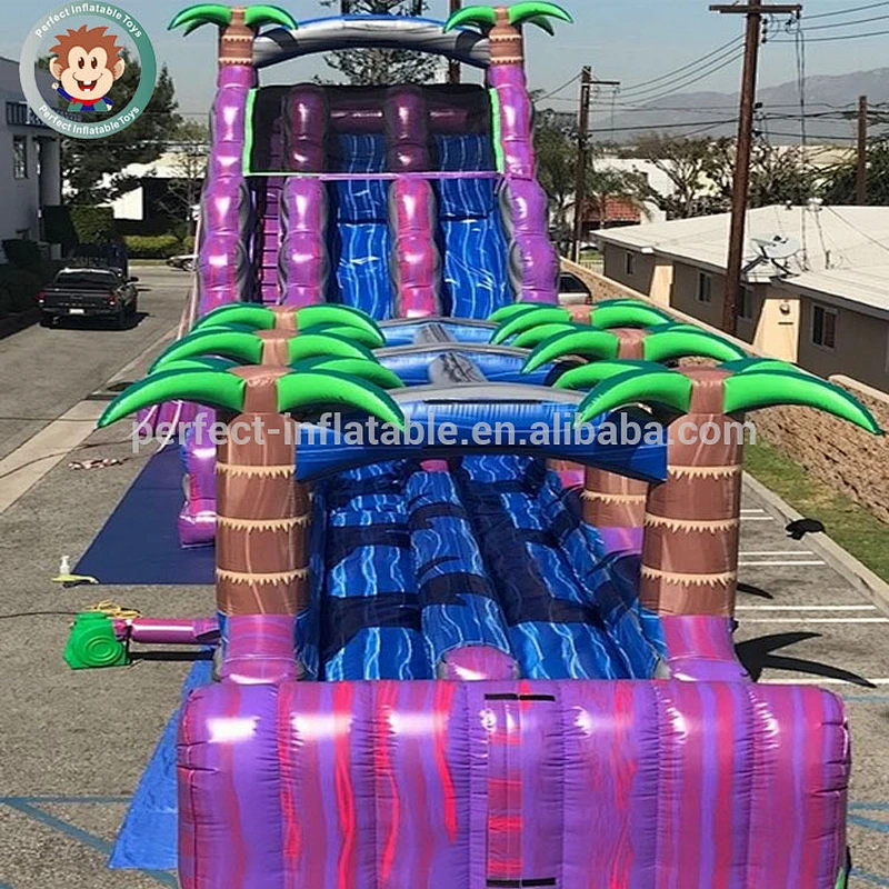 Hot sale 0.55mm PVC Outdoor Adult Size Park Equipment Used Commercial Grade Slip n Slides Inflatable Water Slide