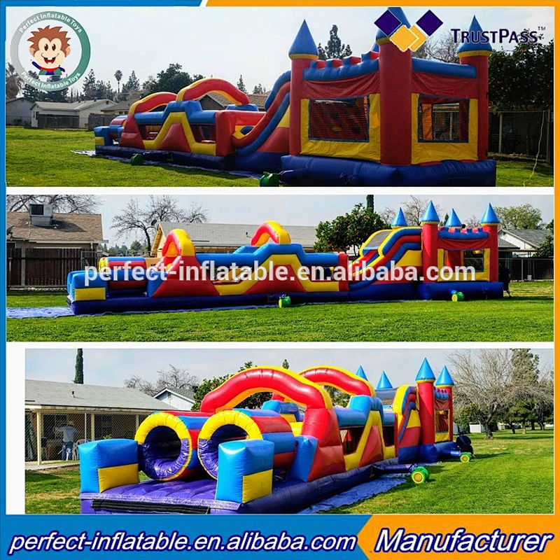 Hot sale best quality crazy giant running 5k adult inflatable obstacle course for sale