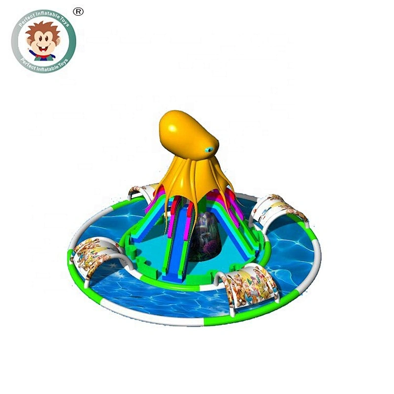 Perfect Inflatable Toys Popular Cartoon Amazing Amusement Park With Pool Kids Inflatable Water Slide