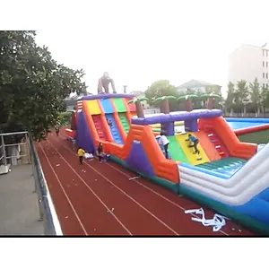 Plato PVC0.55mm tarpaulin inflatable adult obstacle course for sale ,inflatable obstacle for exercise