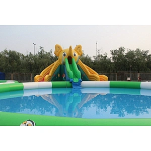 Lovely shark theme inflatable pool for child inflatable swimming pool with slide for sale