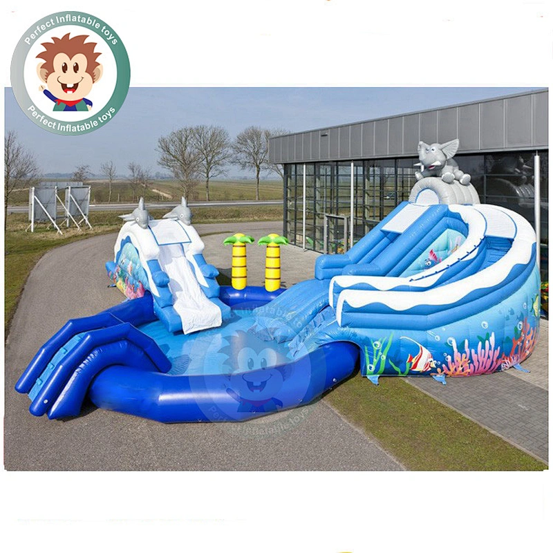 Wholesale Price  Environmental Protection PVC  Giant Inflatable Water Slide With Pool