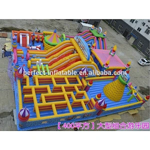shark theme amusement park outdoor inflatable castle for kids inflatable stair slide toys