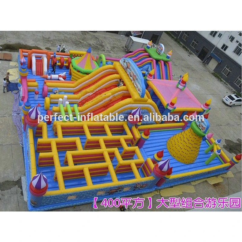 shark theme amusement park outdoor inflatable castle for kids inflatable stair slide toys