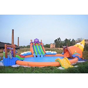 Commercial large inflatable water park slide with pool amusement inflatable water equipment for kids and adults
