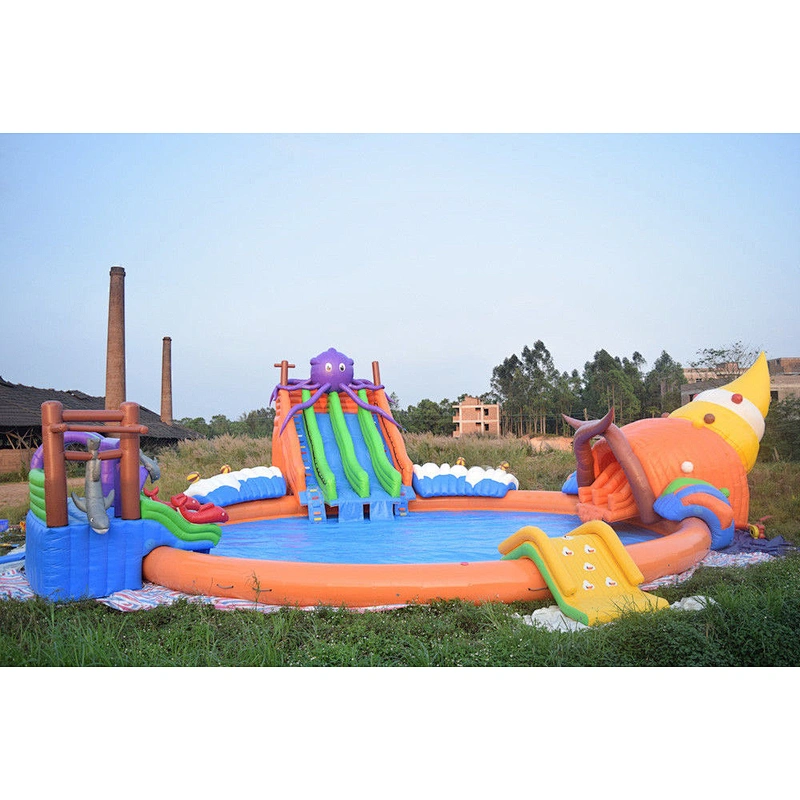 Commercial large inflatable water park slide with pool amusement inflatable water equipment for kids and adults