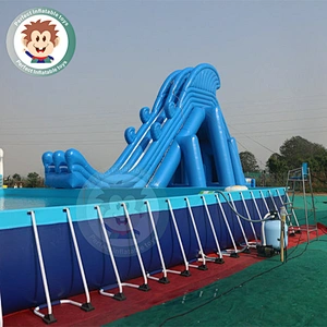 Commercial Water Park Equipment Inflatable Water Pool Slide For Kids and Adults