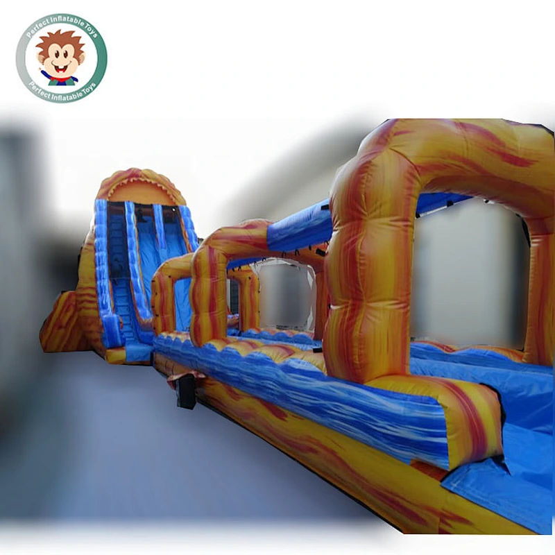 Guangzhou supplier adult amusement park inflatable water slide with pool for kids