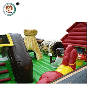 Wholesale Custom Colorful Kids 0.55mm PVC Inflatable Amusement Park Fun City For Sale