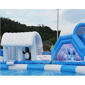 New Fashion Design Popular Giant Inflatable Water Slide With Pool For Sale