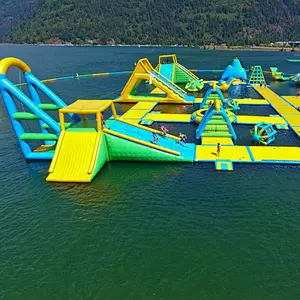 Best quality price commercial adult aquapark slide floating trampoline game inflatable water park for sale