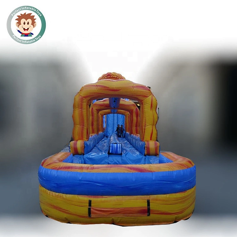 Guangzhou supplier adult amusement park inflatable water slide with pool for kids