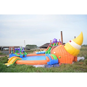Commercial large inflatable water park slide with pool amusement inflatable water equipment for kids and adults