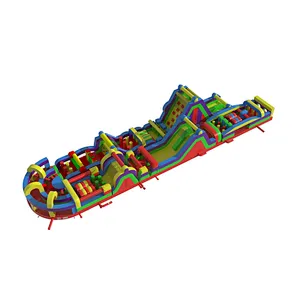 Commercial amusement park inflatable obstacle equipment large challenge obstacle course for kids and adults