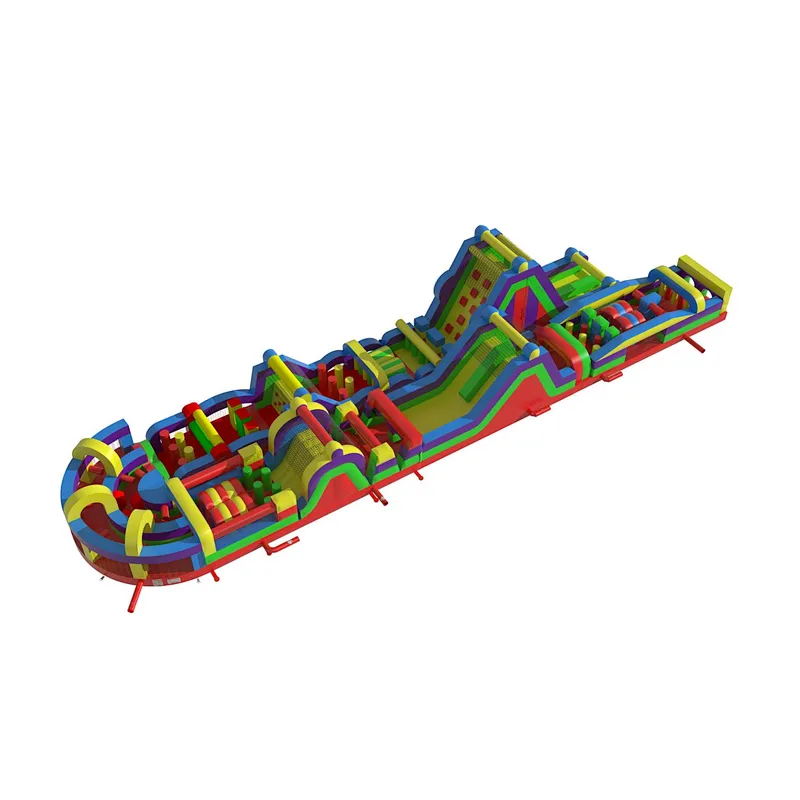 Commercial amusement park inflatable obstacle equipment large challenge obstacle course for kids and adults