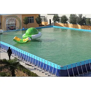 Comfortably outdoor PVC large inflatable swimming pool with holders for sale