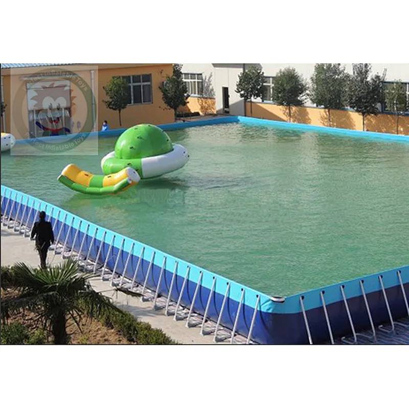 Comfortably outdoor PVC large inflatable swimming pool with holders for sale