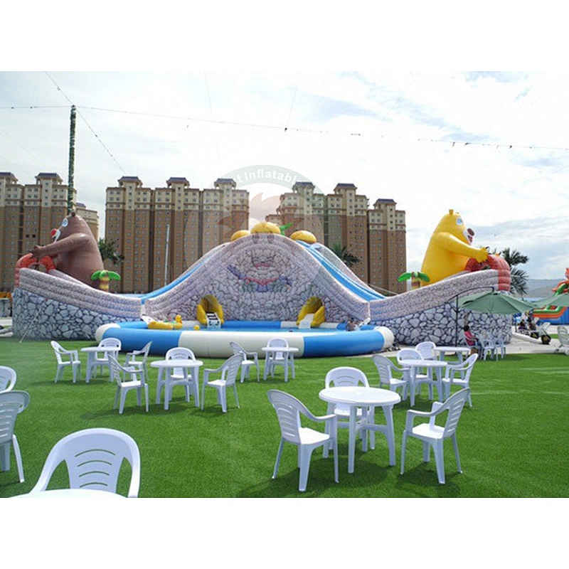 Customized Commercial Summer Inflatable Water Pool Slide For Family Play