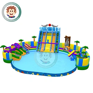 2019 Commercial  Amusement kids Inflatable Slide With  Swimming Pool