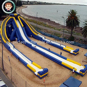 Giant 0.55mm PVC Outdoor Adult Size Park Equipment Commercial Grade Slip n Slides Inflatable Water Slide