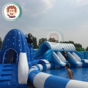 Factory Direct Outdoor Large Inflatable Slide Swimming Pool For Kids