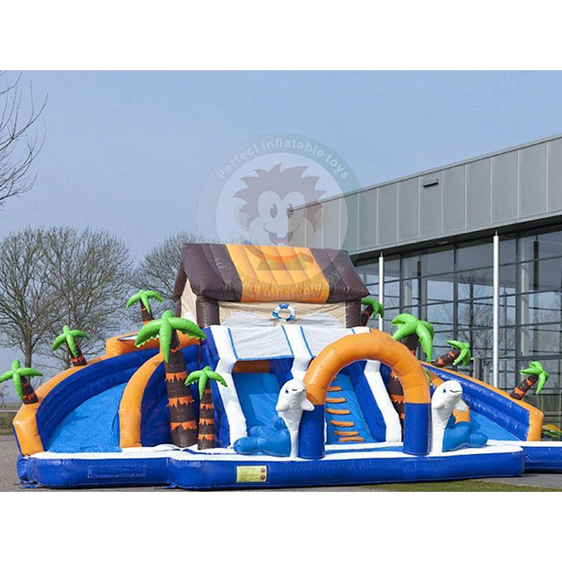 Wholesale Price  Environmental Protection PVC  Giant Inflatable Water Slide With Pool
