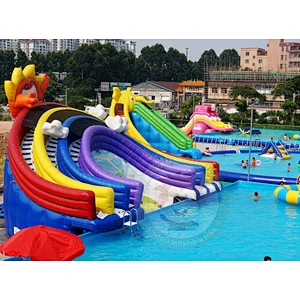 2019 Outdoor Large  Colorful Inflatable Slide Swimming Pool For All People
