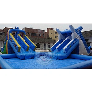 Wholesale Factory Price 11*7*7M Inflatable Pool with Slide For  Kids And Adults