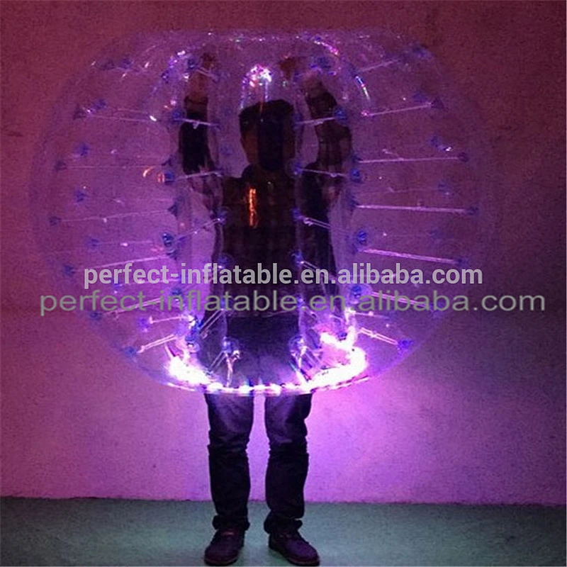 Factory direct sales TPU/PVC party inflatable LED soccer bumper ball,bubble soccer bumper ball
