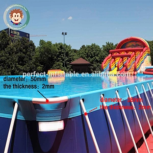 Comfortably outdoor PVC large inflatable swimming pool with holders for sale