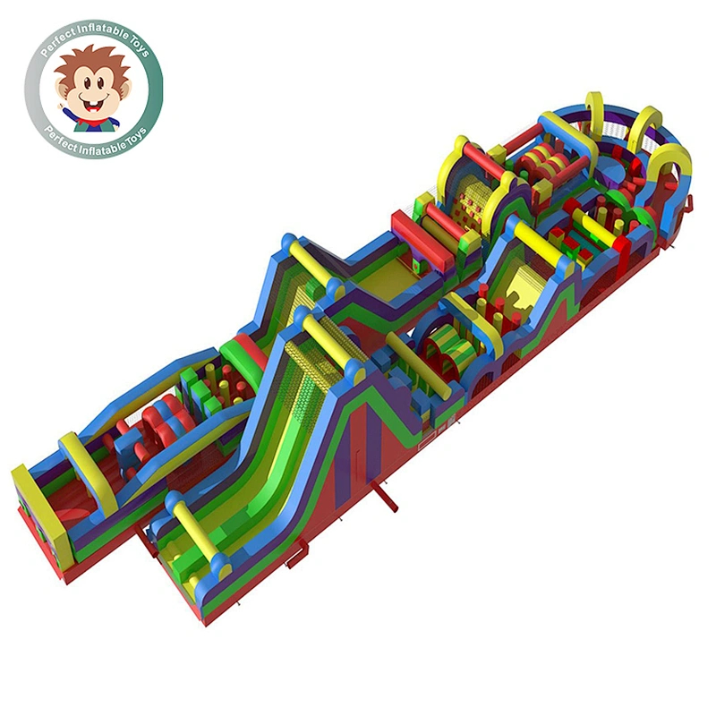 Commercial amusement park inflatable obstacle equipment large challenge obstacle course for kids and adults