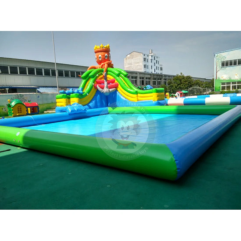 Manufacturer High Quality Water Slide Inflatable Pool For Amusement Parks
