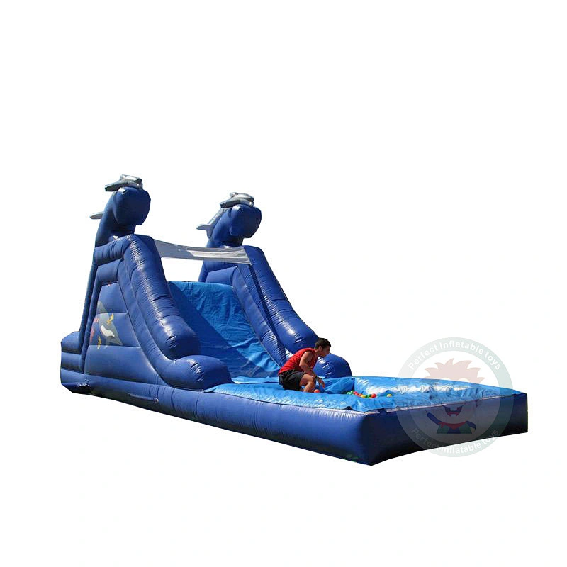 Custom Commercial Long Inflatable Water Slide Bouncy Castle For Kids