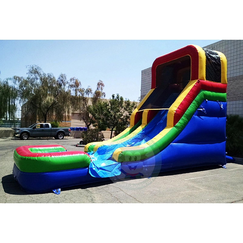 Summer Amusement Park Plastic Large Inflatable Pool Water Slide For Sale