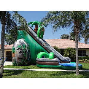 Animal Aqua Tree House Inflatable Slide