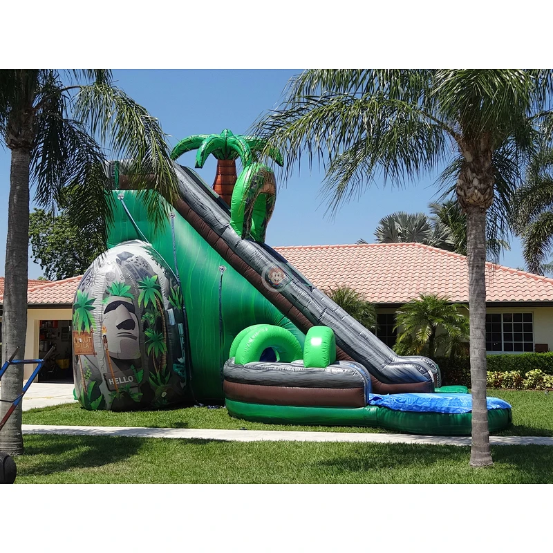 Animal Aqua Tree House Inflatable Slide