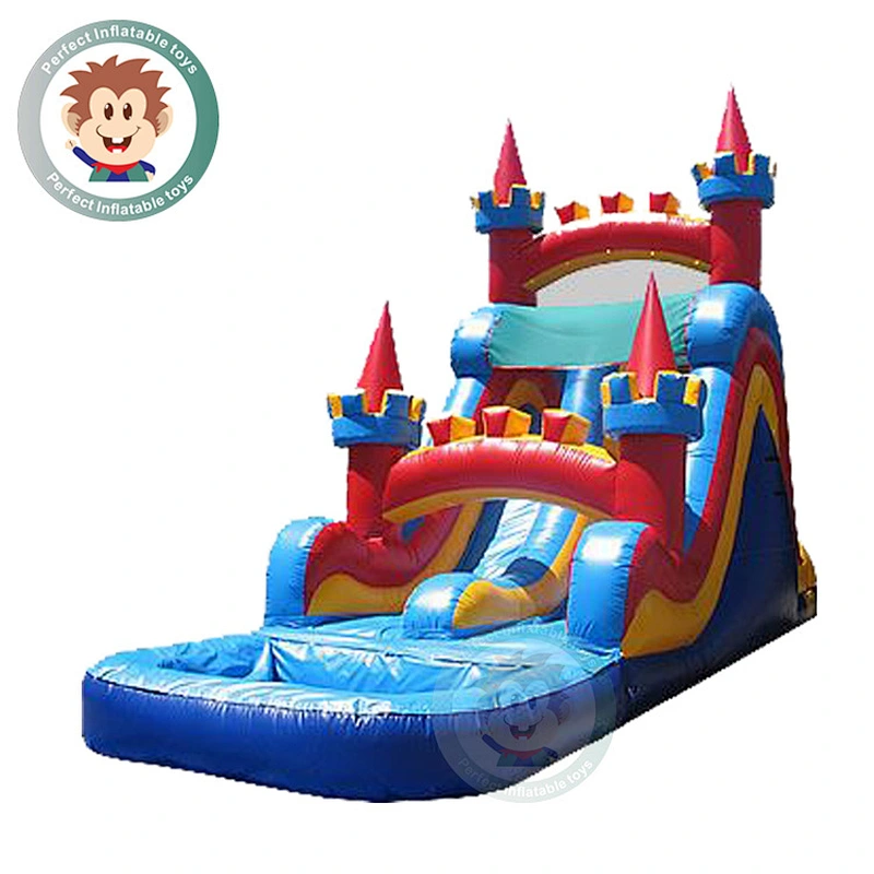 Custom Commercial Long Inflatable Water Slide Bouncy Castle For Kids