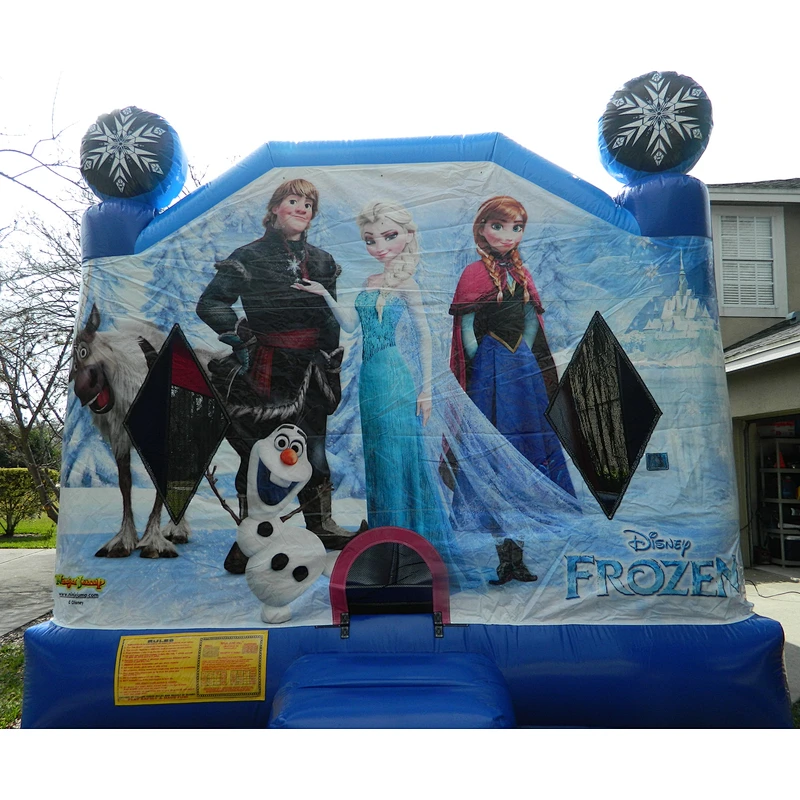 commercial frozen inflatable bouncer combo jumps inflatable slide with bouncer