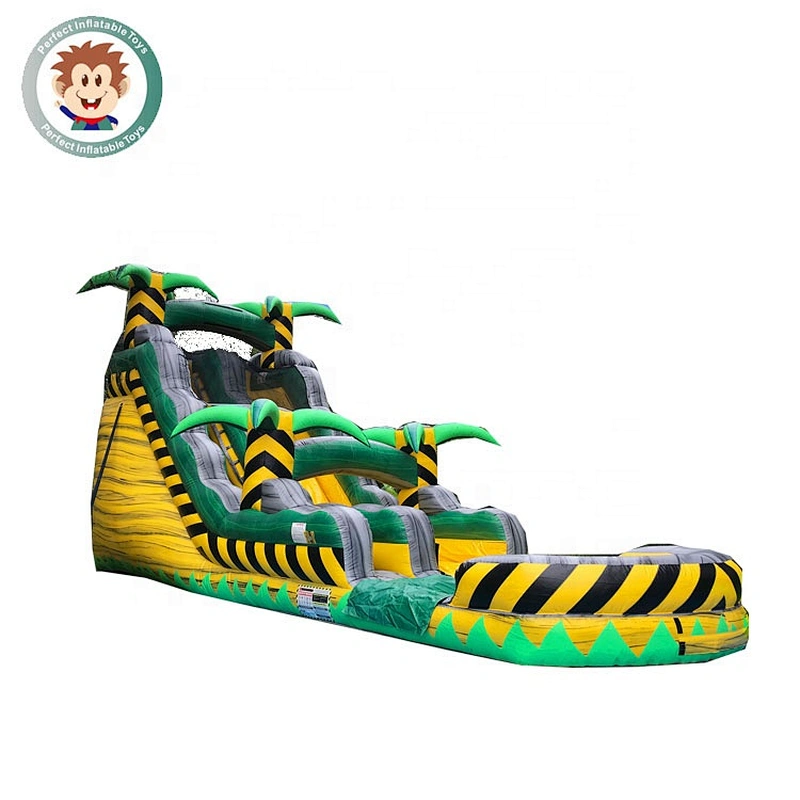 Kids commercial inflatable water slide with pool