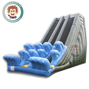 Professionally Tailored Giant Inflatable Castle And Long Water Slide For Children