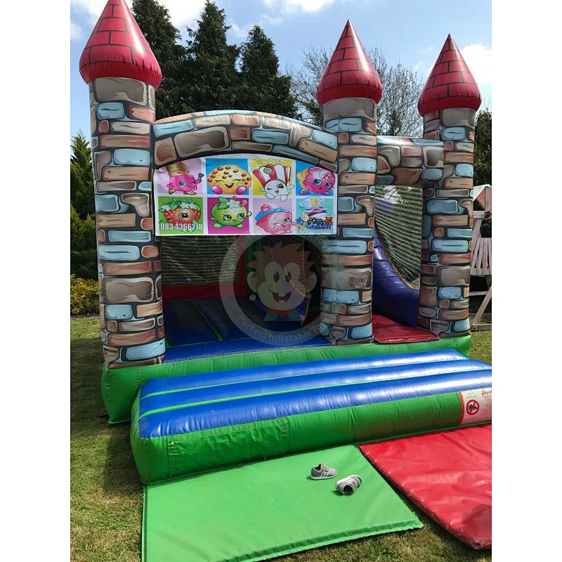 Commercial kids inflatable bounce house with slide for sale