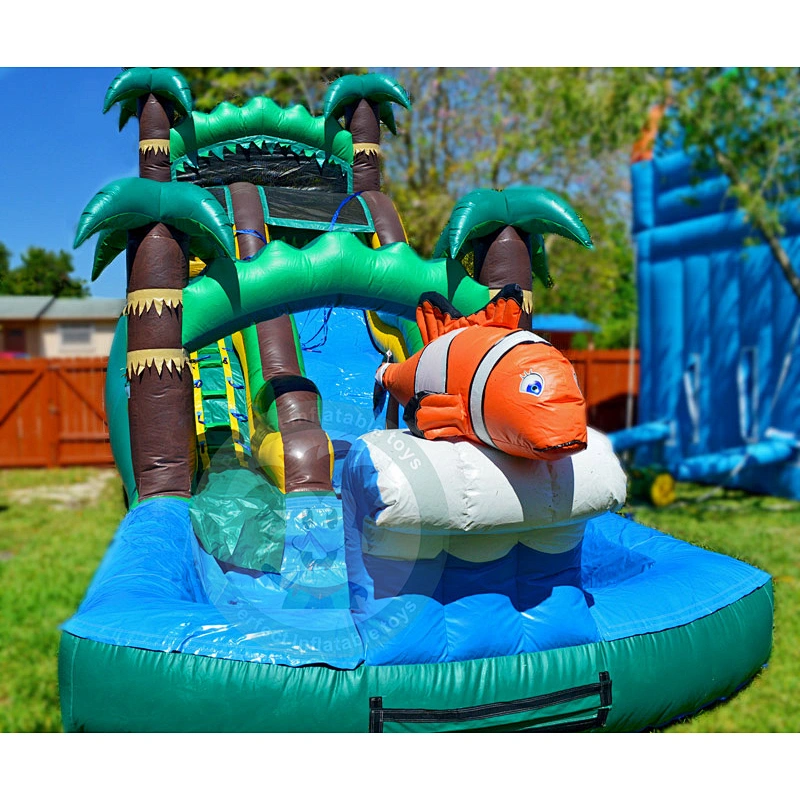Factory Price High Quality Inflatable Bounce House Water Slide Pool For Kids