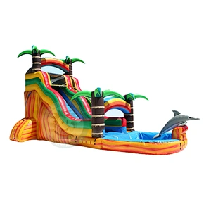 Customized Chinese Factory Inflatable Water Slide Bounce House With Kids Water Game Toys